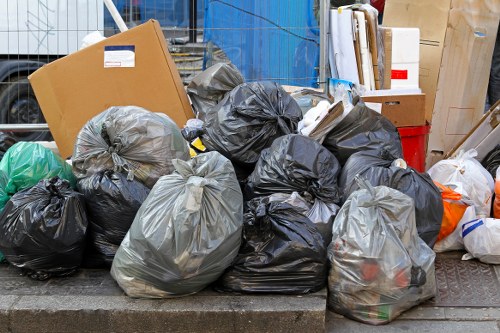 Commercial space being cleared of waste