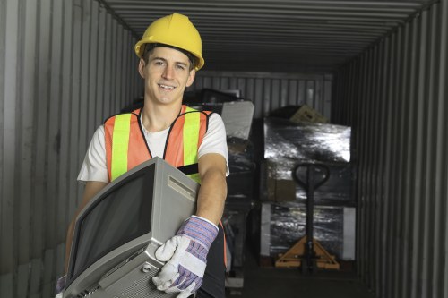 Bulky items being removed by a rubbish collection team